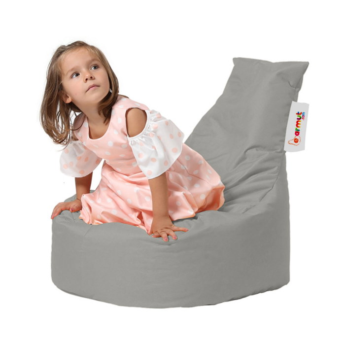 Atelier Del Sofa Baton Saco de Judías para Jardín Puf Exterior, Gris Fume, Poliéster, Impermeable, 70x70x35 cm